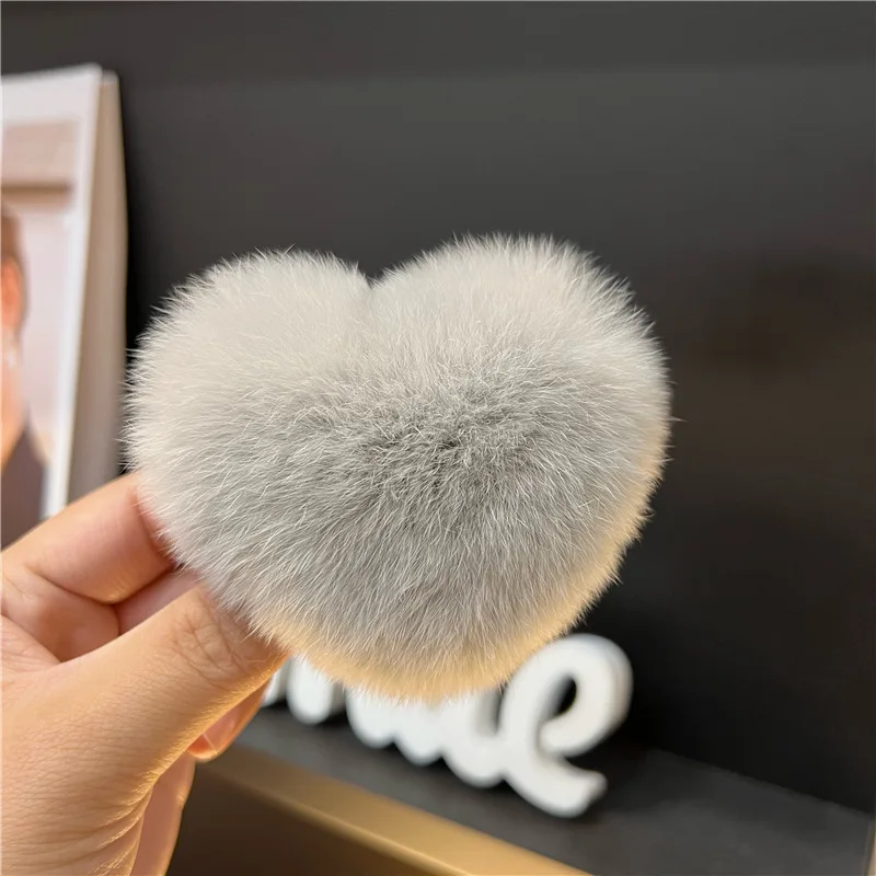 1 Stück Love Plüsch-Haarspange, High-End-Gefühl, Herbst- und Winter-Plüsch-Pony, seitlicher Clip aus Plüsch, BB-Clip-Haar-Accessoire, Kopfbedeckung – Detail 8