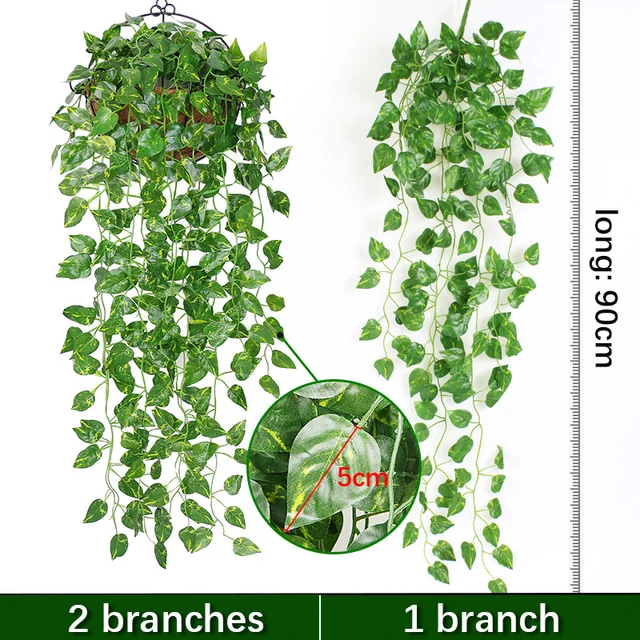 Artificial Plant Vines Wall Hanging Rattan Leaves Branches Outdoor Garden Home Decoration