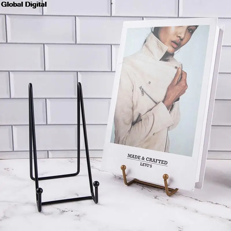 1pcs Plate Display Stand Picture Easel Metal Plate Stands Holder Display Dish Tabletop Art Pictures Frame Photo Decorative