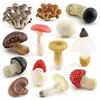 Simulation mushroom set Shiitake mushroom true Ji mushroom Slime mushroom Matsutake poison rope umbrella twin mushroom model toy 1