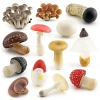 Simulation mushroom set Shiitake mushroom true Ji mushroom Slime mushroom Matsutake poison rope umbrella twin mushroom model toy 1