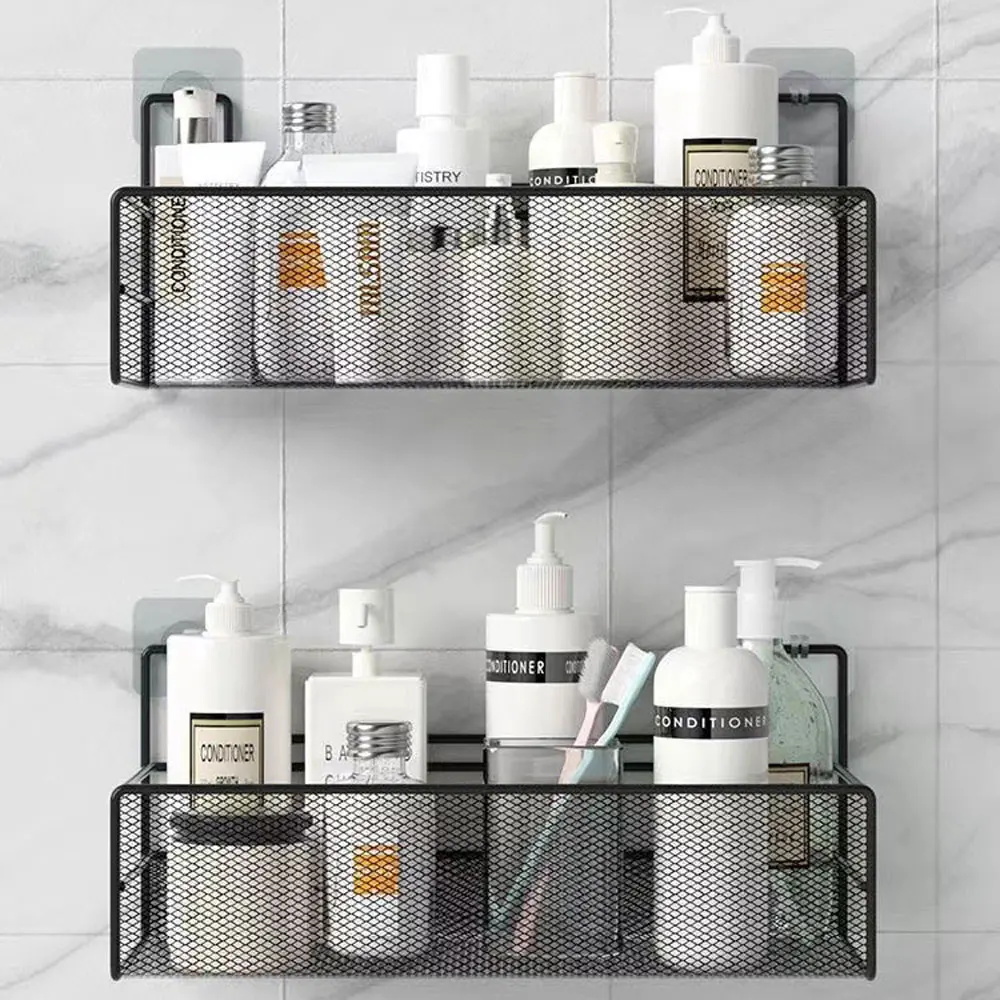 Self-Adhesive Shower Shelf Bathroom Caddy Kitchen Storage Rack Organizer