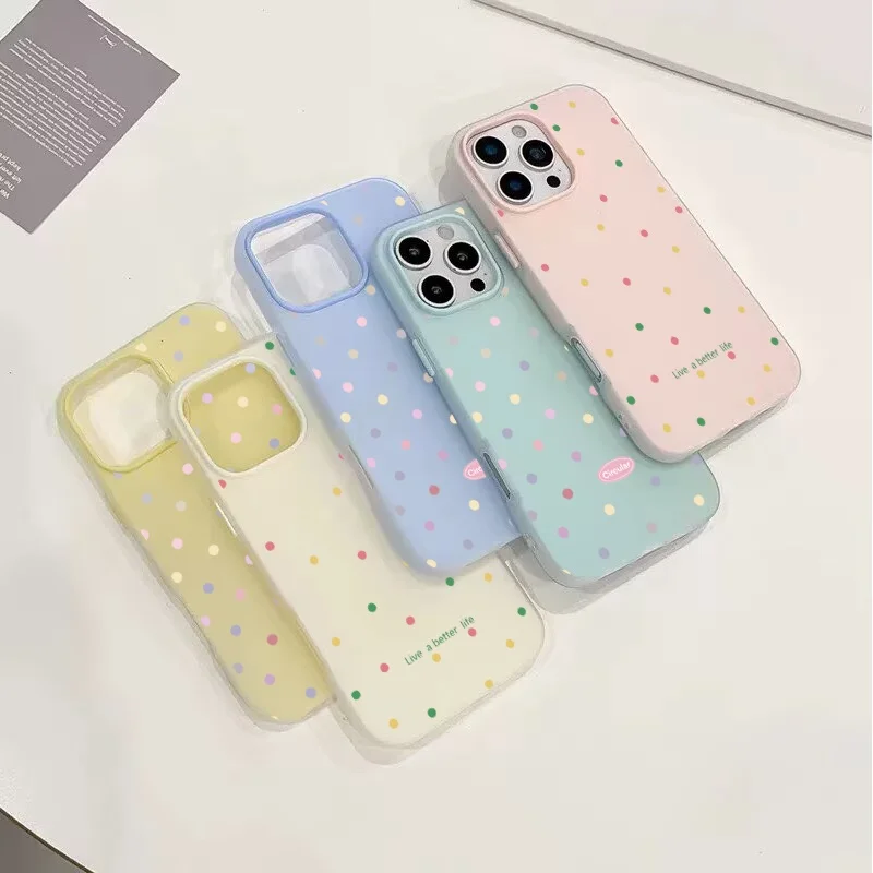 Y2K Cute Polka Dot Candy Color Phone Case