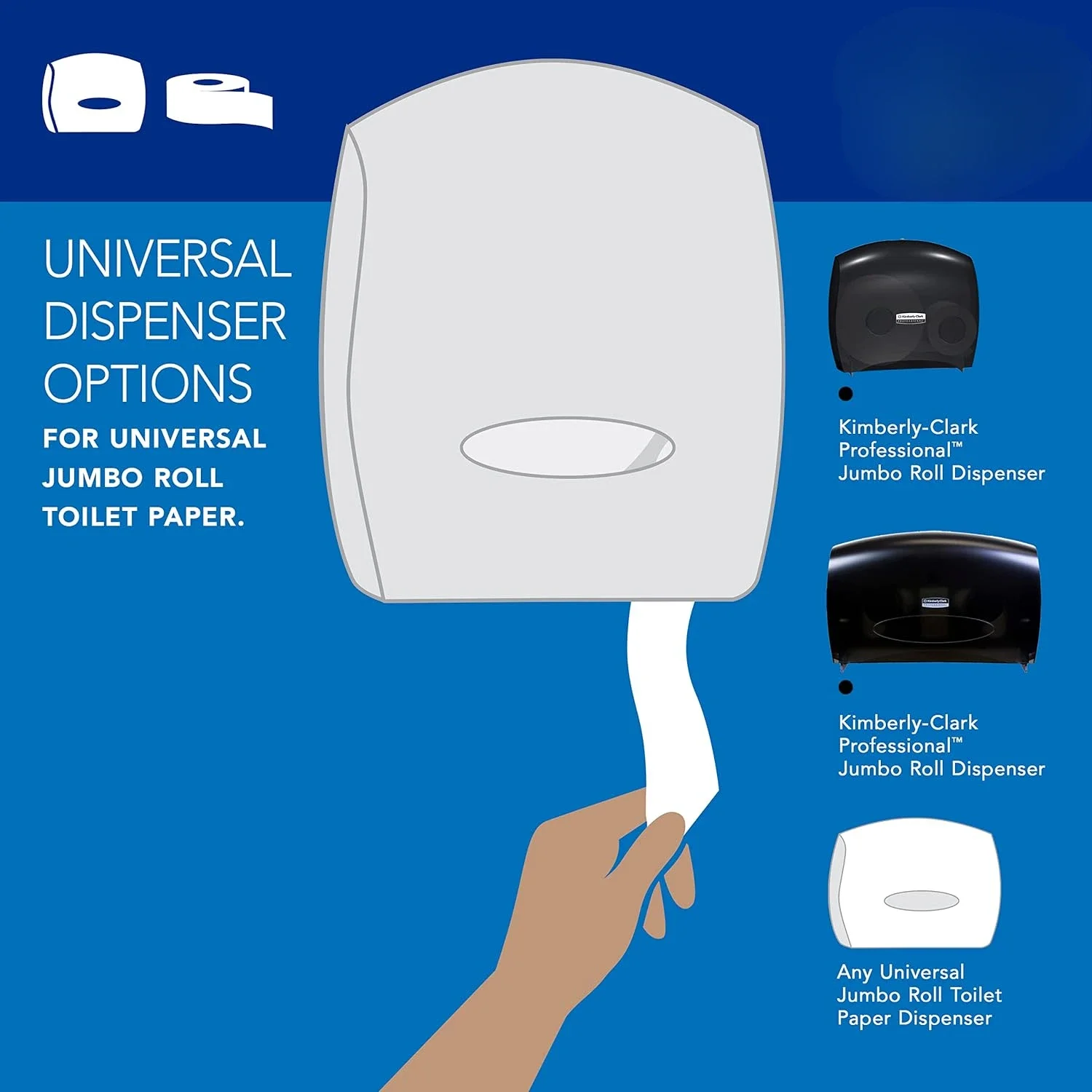 Recycled Fiber High-Capacity Jumbo Roll Bulk Toilet Paper,2-Ply, White (1,000'/Roll, 12 Rolls/Case, 12,000'/Case)