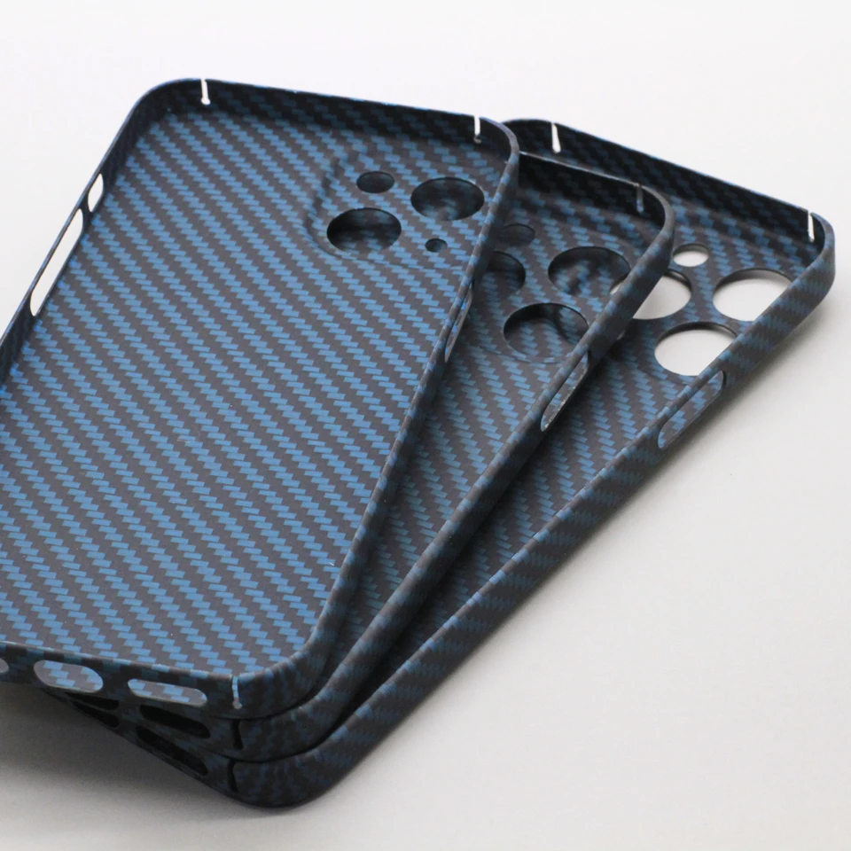 Amstar Navy-blue Carbon Fiber Lens Wrap Phone Case for iPhone 13 Pro Max Ultra-thin Aramid Fiber Phone Cover for iPhone 13 Pro iphone 11 Pro Max wallet case