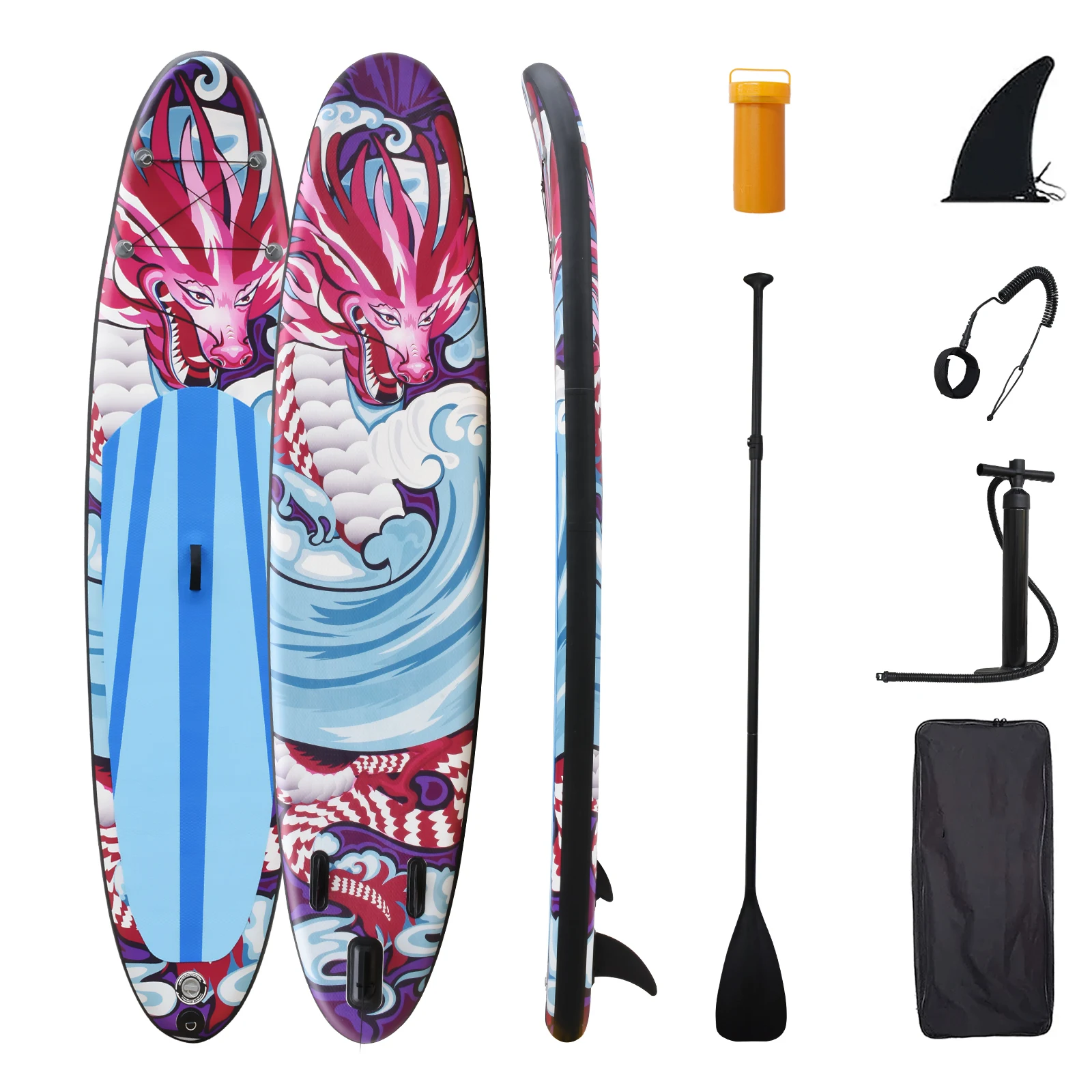 11' Dagon Pattern Inflatable Stand Up Paddle Board сап доска Surfboard  Surfing Board Chinese Style Custom Water Sport Sup Board