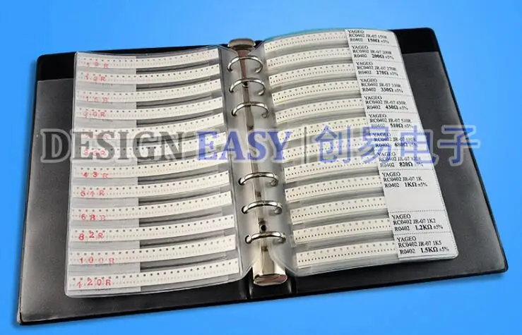 0402 resistor Hybrid practical mounted Resistance 63type Capacitance 17type Capacitor 0.1uF Electronic Components Sample Book