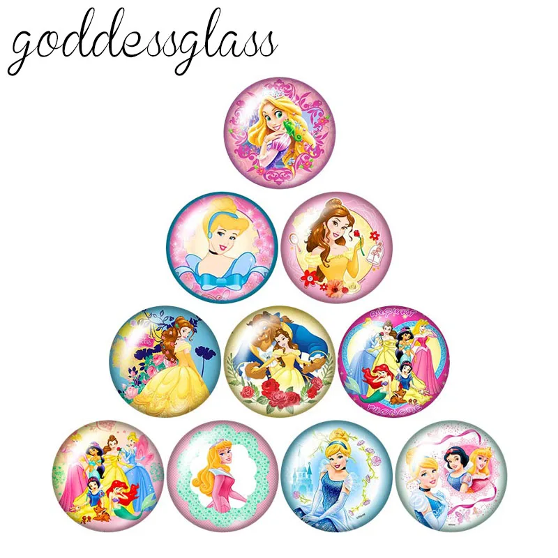 Leather Bracelet Silicone Bracelet Fashion Bracelet Stainless Steel Bracelet Tyvek Bracelet Disney Princesses Round photo glass cabochon flat back 12mm/18mm/20mm/25mm Making findings for bracelets