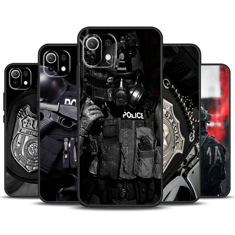 경찰 심볼 케이스 POCO X6 프로 M6 X5 X3 프로 M5s F3 F5 샤오미 14 13 울트라 12 라이트 11T 12T 13T 프로 커버 