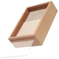 Zero Money Box Wooden Tips Clear Piggy Banks Shadow Display Case Bank Wood Frame Coin Cash Storage Container Jar Tip 1