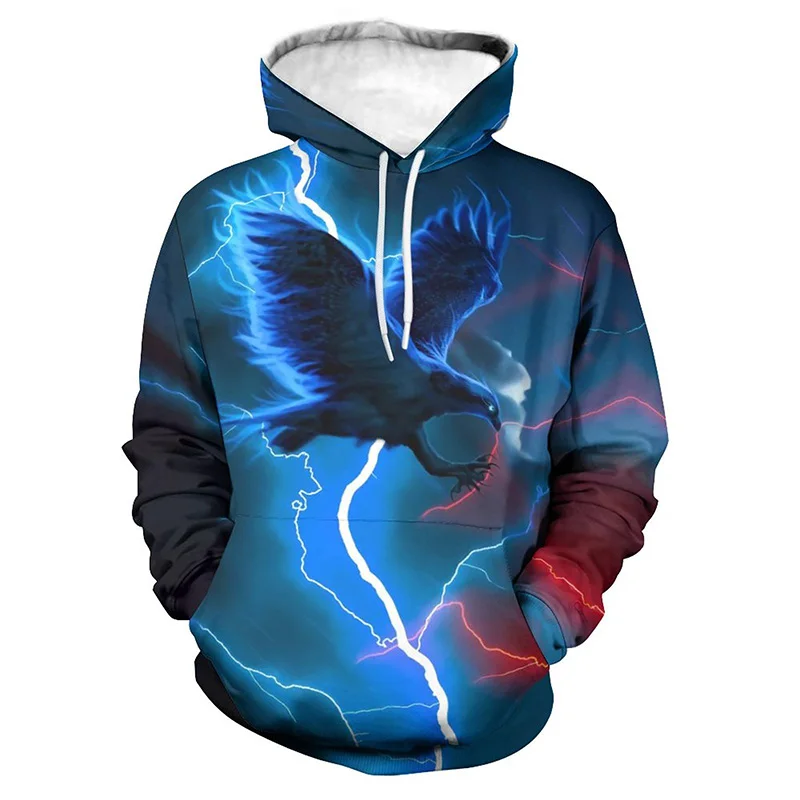 thumbnail image 1 of Sudadera con capucha con estampado 3D de águila y halcón para hombre, sudadera informal de talla grande, sudadera de manga larga, ropa de calle para hombre, 1 of 5