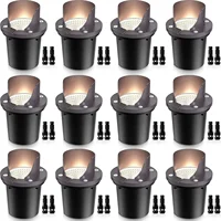 Low Voltage Landscape Lights 12W LED Outdoor In-Ground Waterproof Shielded Well Lights 12V-24V Warm White Paver Lights with Wire 1