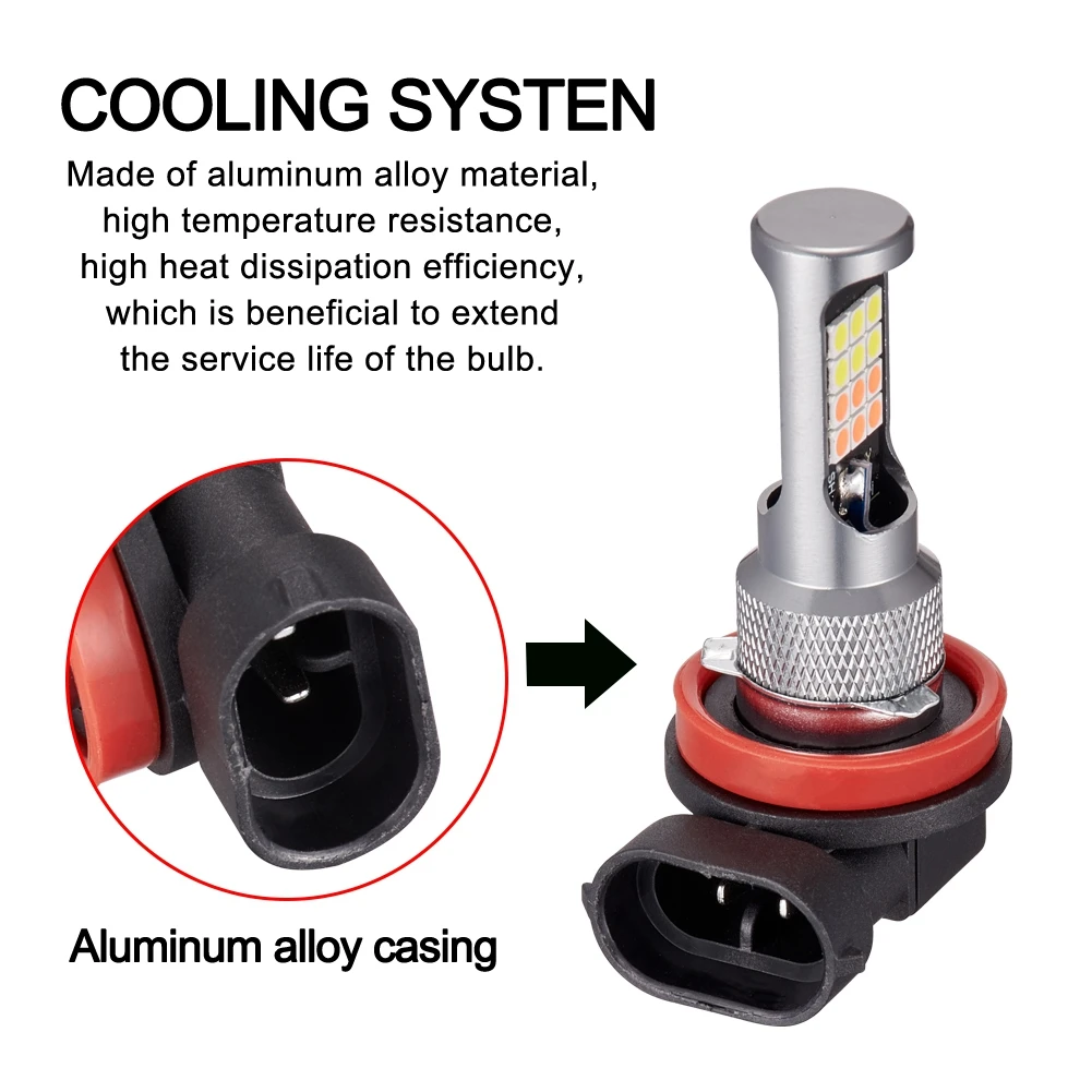 H8 H11 7.5W 5730 Car LED fog light LED bulbs lamps headlight bulb beam driving DRL bulb light lamps 12V green/purple color