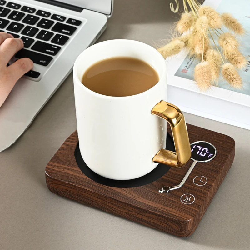 Smart Coffee Mug Warmer Electric Heating Coaster for Milk Tea Water 3 Temperature Setting Timing-off Cup Heater Keep Drinks Warm smart household insulation coaster 55 degrees three gear adjustable coffee insulation base