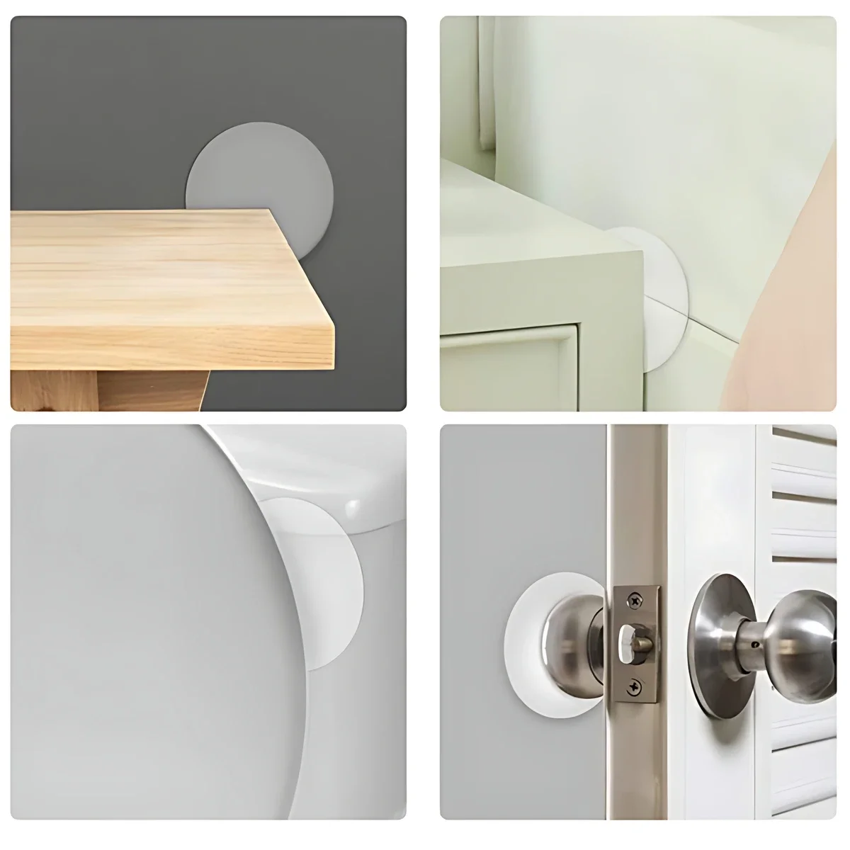 Anti-collision Reusable Gate Back Cushion Silicone Protect Wall Door Stopper Lock Silence Bumper Guard Handle Crash Pad 6Pcs