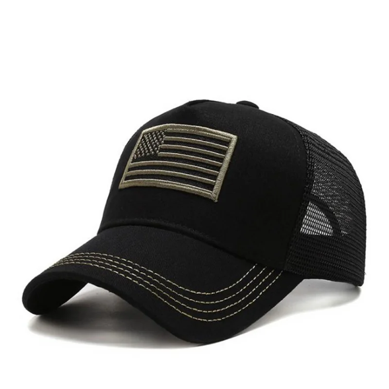 Breathable Cotton Washed National Flag Embroidered Baseball Tennis Caps Beach Hats Outdoor Camping Hiking Traveling Sport Hats