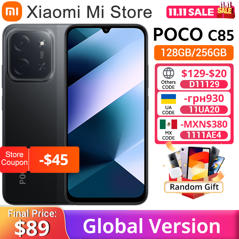 POCO C85 Global Version Smartphone 128/256GB Helio G81-Ultra 6000mAh battery 6.9" display 50MP Camera 33W NFC