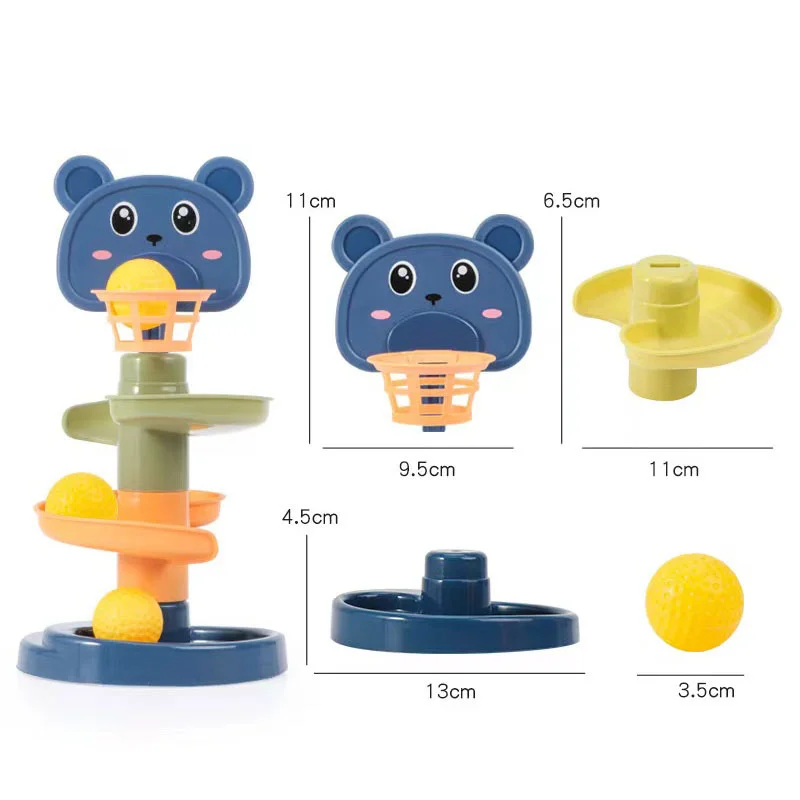 Baby Toys Rolling Ball Pile Tower Early Educational Toy For Babies Rotating Track Educational Baby Gift Stacking Toy For Kids 4
