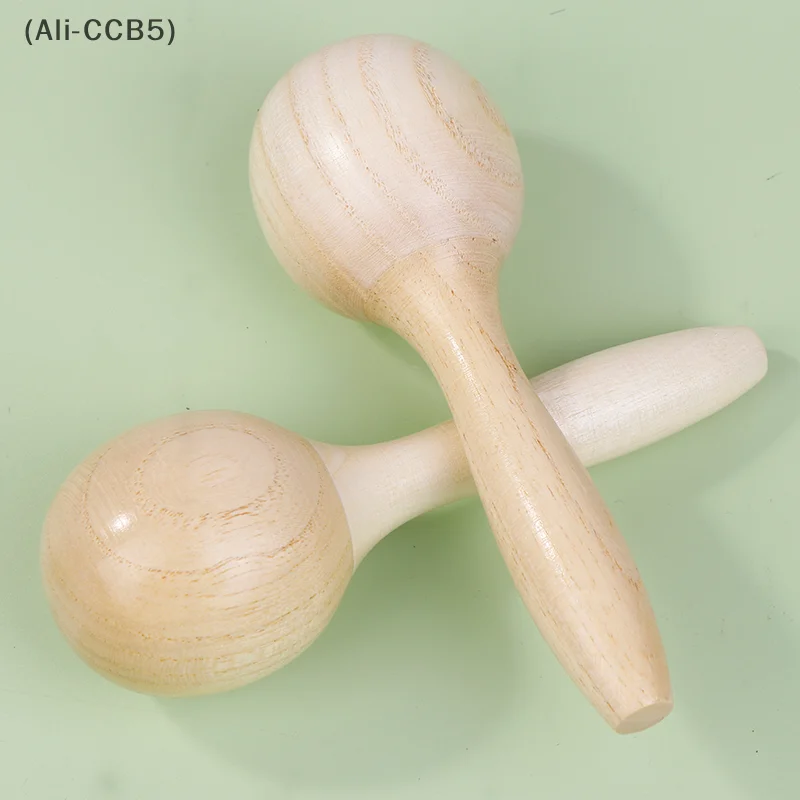 2Pcs Wooden Sand Hammer Maracas Rhythmic Training Orff Musical Instruments for Children