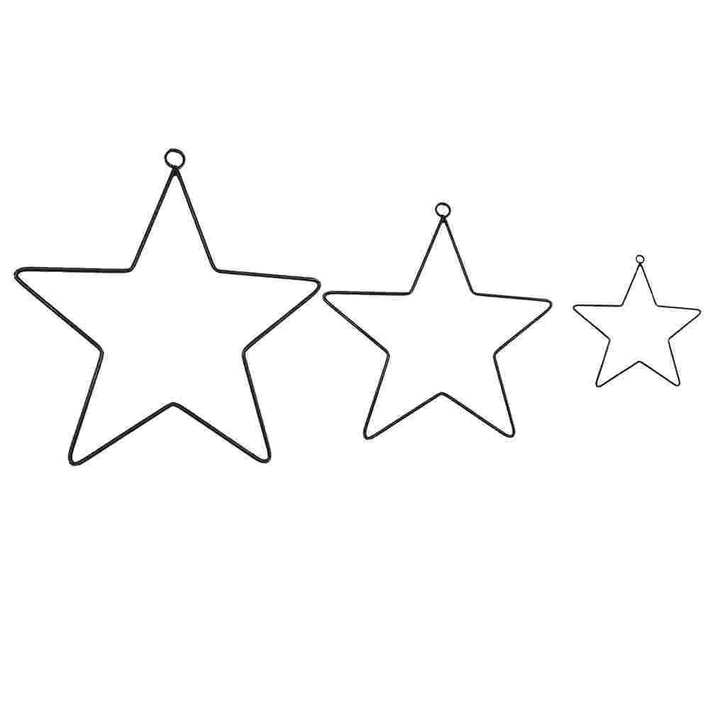 

3Pcs Iron Wreath Pentastar Wall Flower Arranging Frame DIY Dreamcatcher Supplies