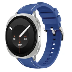 Premium Leather & Silicone Wristband - Original Comfortable Strap for Smartwatches (Official Blue)