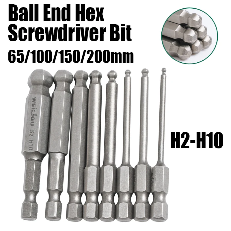 Screwdriver Bit Set Screwdriver Tool 65/100/150/200mm H2h10 Hex