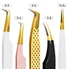 1pcs Eyelashes Tweezers Anti-static Eyelash Extension Tweezer Fan Lash Eyebrow Tweezers Straight Excellent Closure For Fiber Tip 3