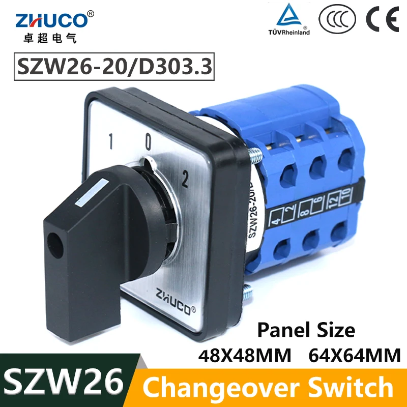 3 Way Switch LW26-20A/32A 3POSITIONS ON-OFF-ON/ Changeover Selector Control  Rotary Cam Switch EUR 13,41 Lw26 Series Switch 20A Reset Conversion Switch LW26-20/3 Three Section Momentary Dual