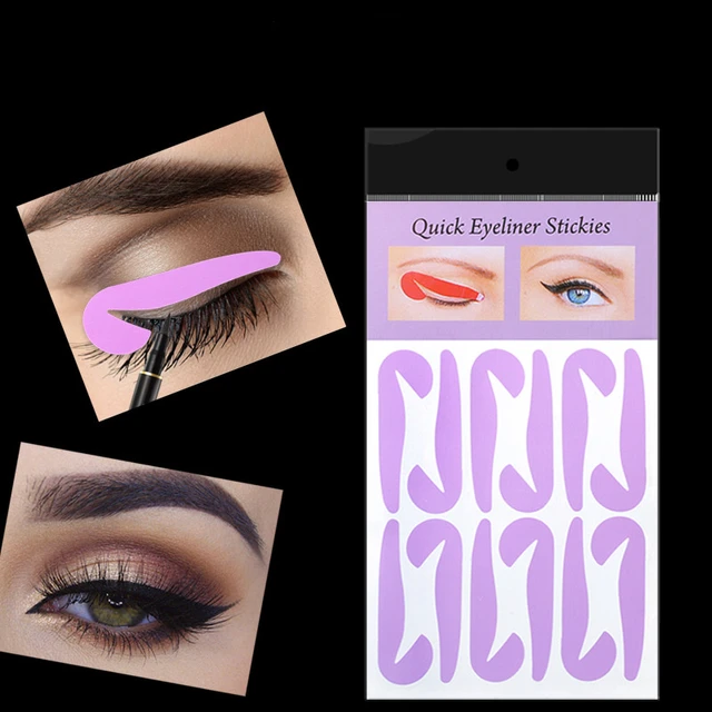 Eye Makeup Stencils Winged Eyeliner Stencil Template Shaping Tools Eyebrows Eye Shadow Makeup Template Tool Stickers Card 1 set