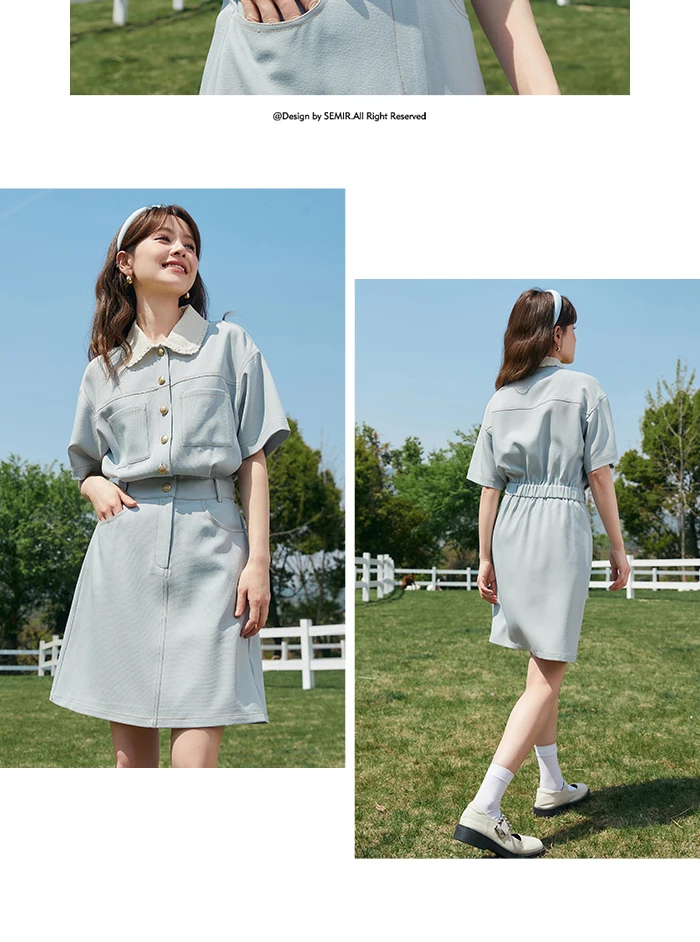 Dress Women's Lace Doll Collar Summer New Texture Topstitch Dress
