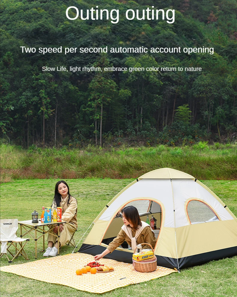 

Автоматическая складная туристическая палатка, на 3-4 человек, водонепроницаемая двойная дверь, для отдыха на открытом воздухе и походов