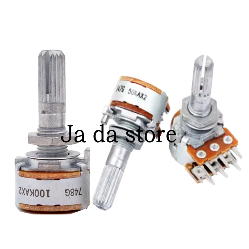 ALPS RK16 50KA 100KA Stereo LOG Attentuator Potentiometer for Vintage Audio Amplifier CD Turntable Volume DAC flower shaft 25mm multiturn potentiometer linear potentiometer rotary potentiometer potentiometer kit trimmer potentiometer adjustable resistor potentiometer knobs electronic components