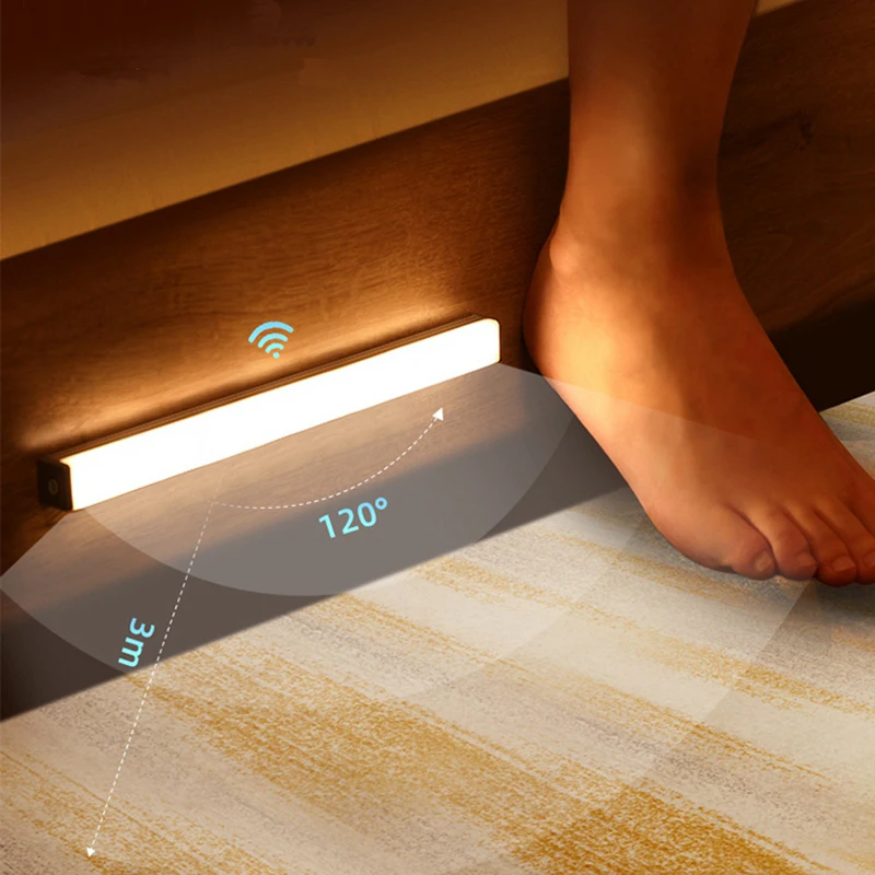 LED Under Cabinet Night Light With 6/10 LEDs PIR Motion Sensor Wireless Lamp for Closet Cupboard Wardrobe Bedroom Stairs Kitchen