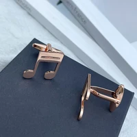 Stainless Steel Musical Symbol CuffLinks for Mens Luxury Designer Clothes Music Cuffs Button Tie Clips Wedding Souvenirs Jewelry 5