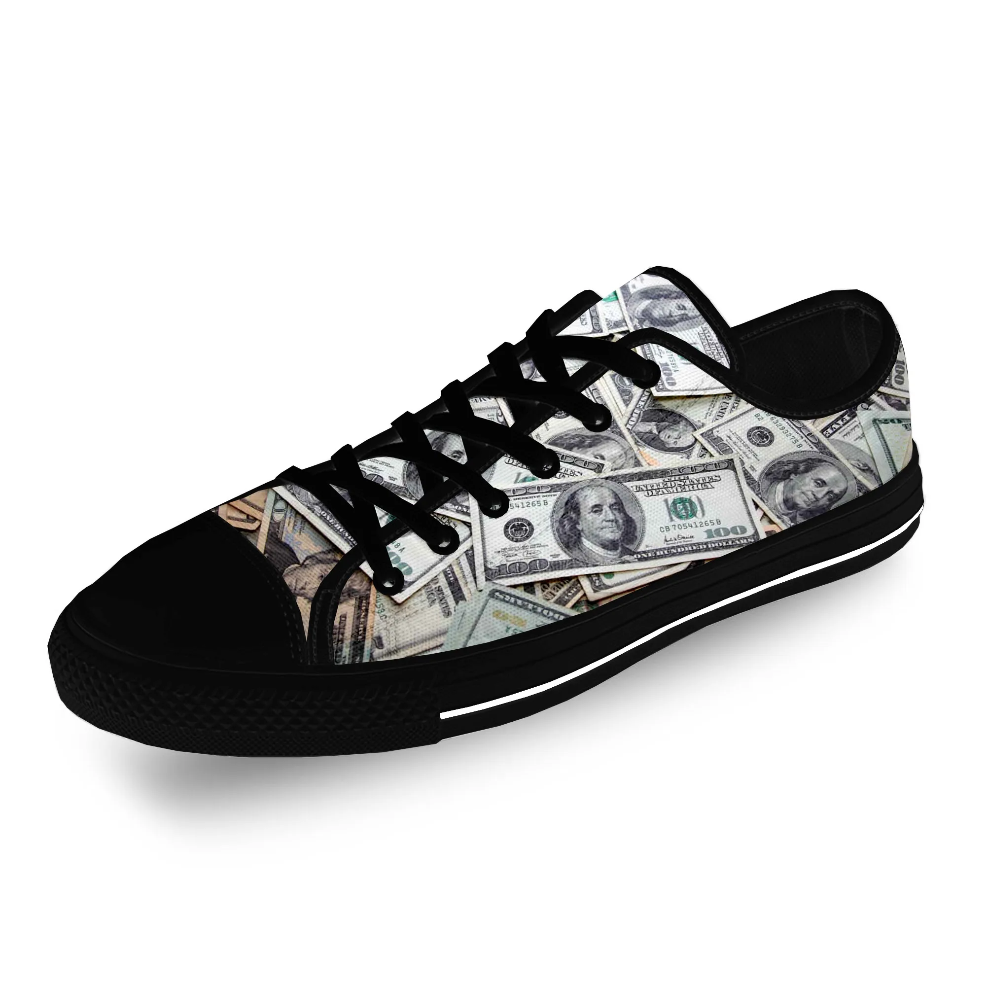 Gothic Dollar Dollars Money Anime Casual Cloth Fashion 3D Print Low Top Canvas Shoes Men Women Lightweight Breathable Sneakers