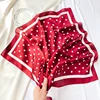 1pcs 70cm Fresh Polka Dot Printed Silk Scarf for Women Imitation Silk Simple and Elegant Headwear Clothing Square Scarf 6