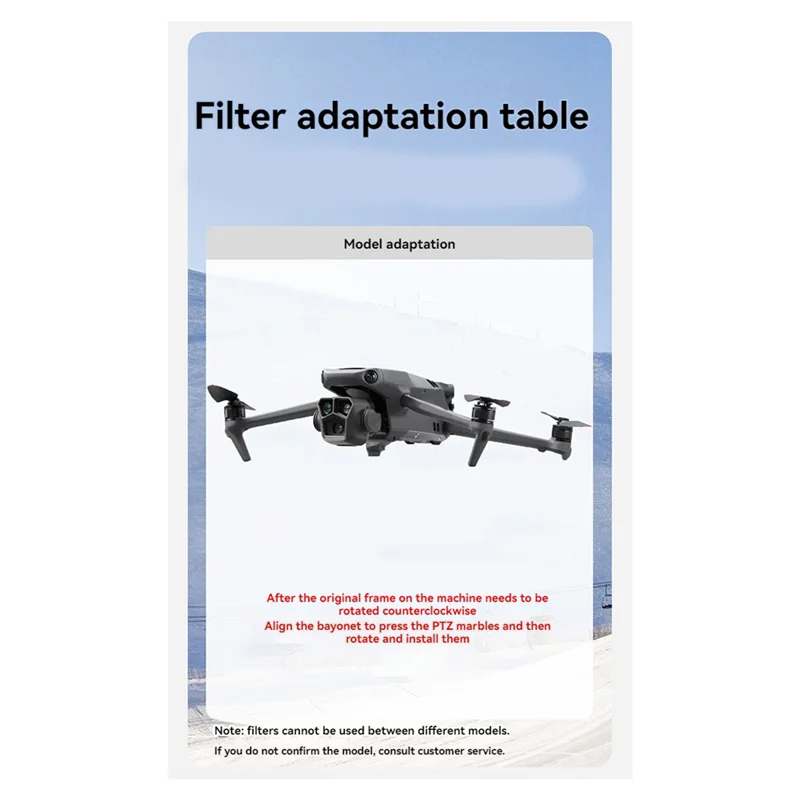 Filtre GND individuel du kit pour DJI Mavic 3 Pro, tenu à la main, laissant voir la surface en verre optique et le marquage.