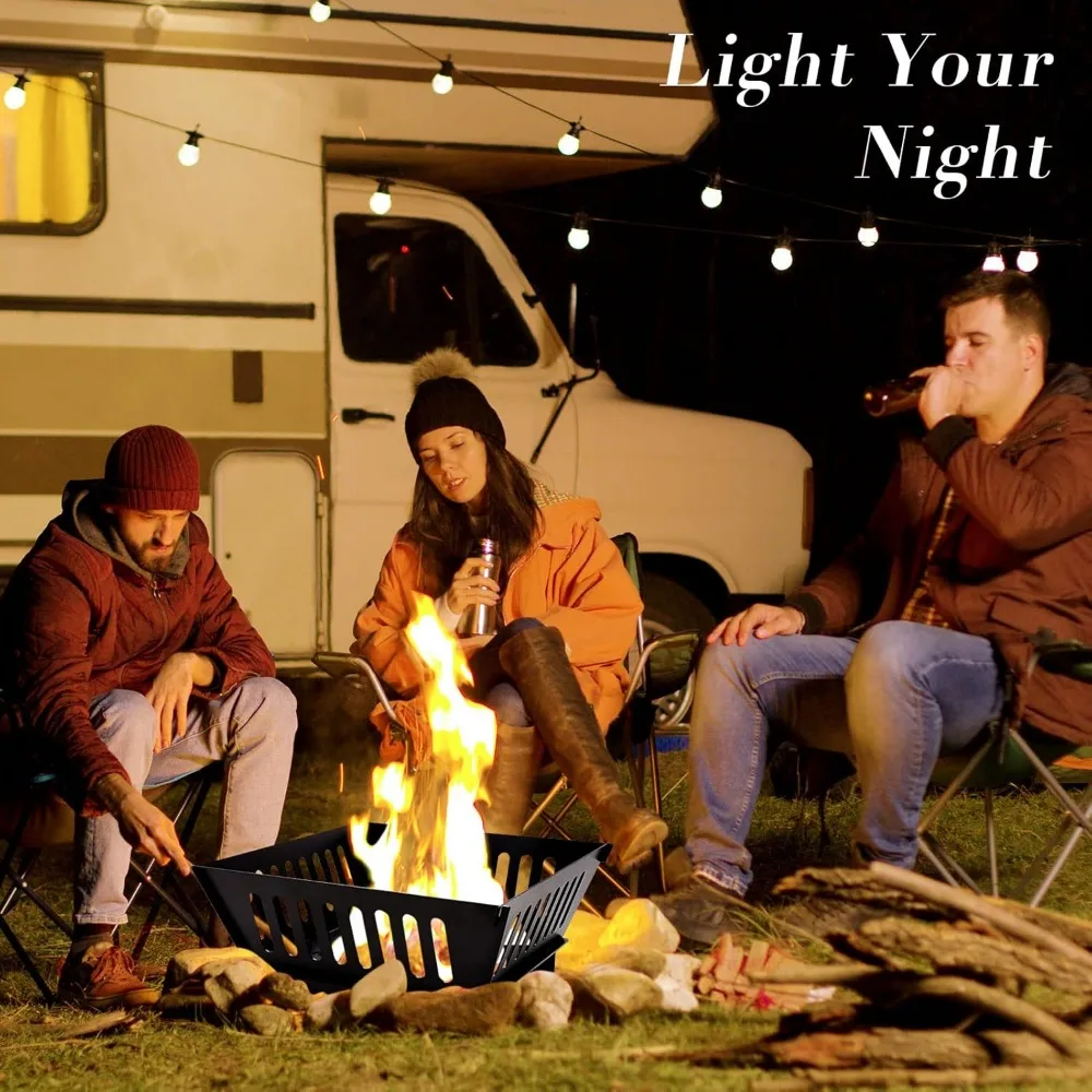Foldable Portable Plug Fire Pit, Outdoor Fire Pit, Suitable for Outdoor Wood Burning, Pit with Storage Bag, 17 Inch