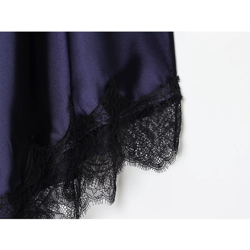 Women Sexy Lace Satin Elegant Long Dress Asymmetric Hem Dress New Summer Fashion Holiday Party Beach Dresses For Women ﻿