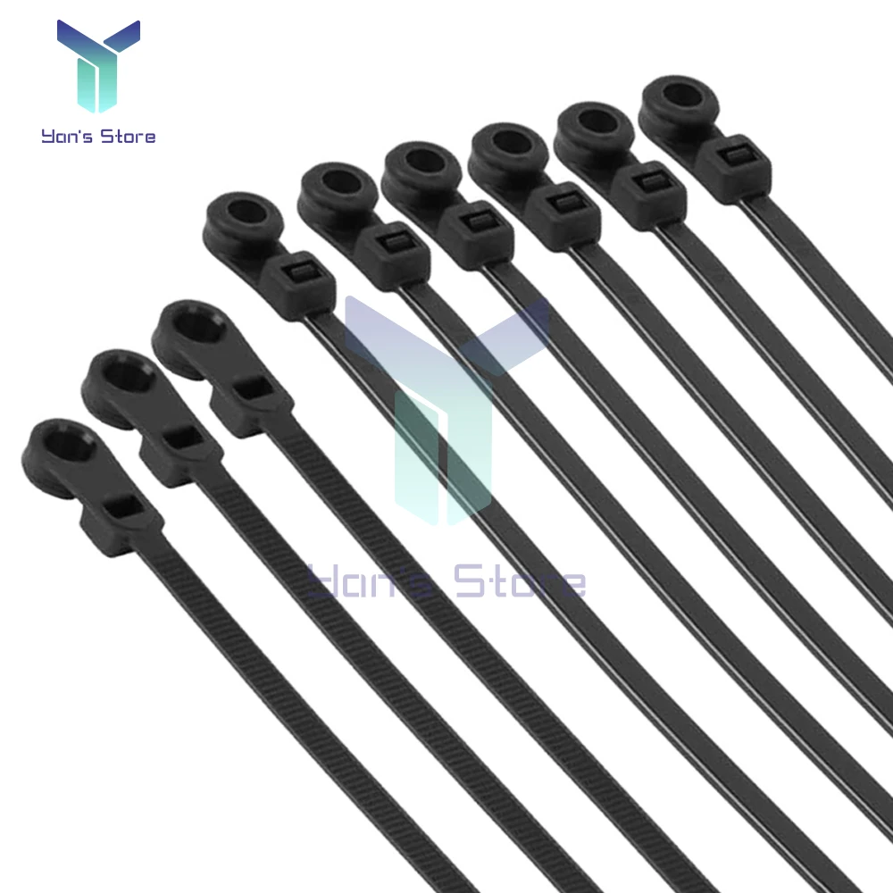 100PcsScrewHoleCableTiesFixedCableTieNylonCableZipTiesWith