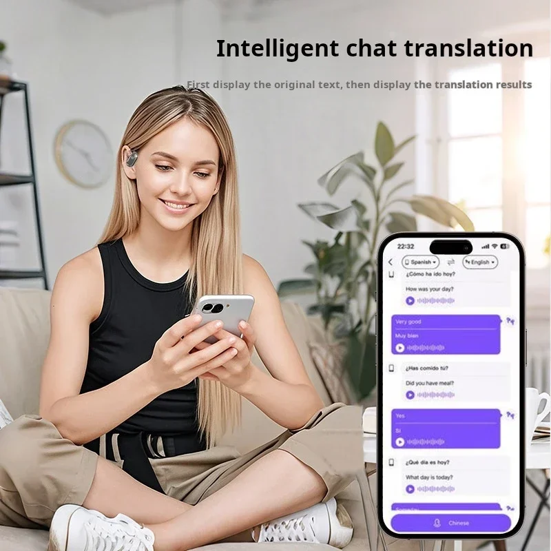 Origin Bluetooth Wireless Earps AI Real Time Translation Earbuds For Xiaomi OWS Ear Hook Headset HD Call Music_voghion.com