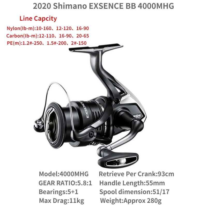 2020 SHIMANO EXSENCE BB Spinning Fishing Reel C3000MHG 3000MHG