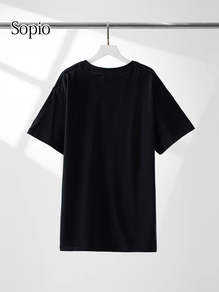 

ABT05WT-Classic Woman 2024 Summer T-shirts Round Neck Short Sleeve Fashion Streetwear Tops Cotton Tees