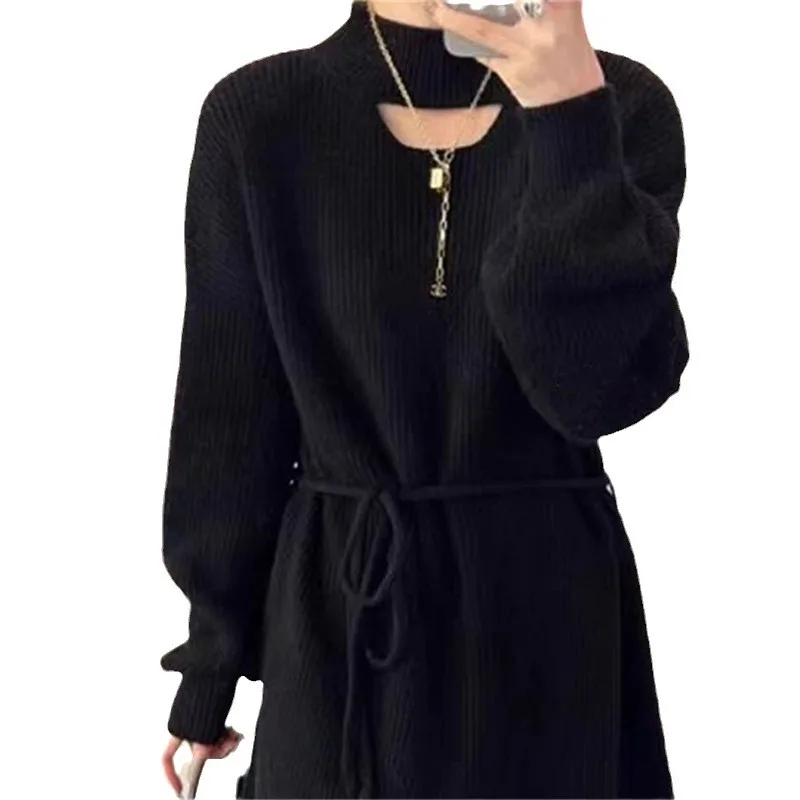 Women Autumn Winter Knitted Sweaters Long Sleeve Turtleneck