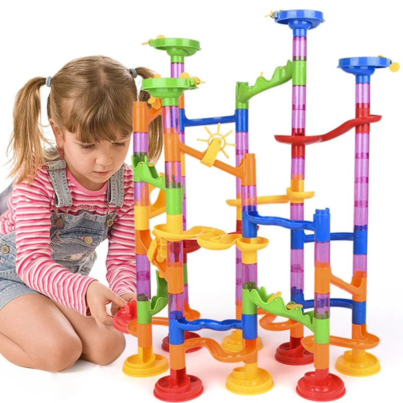 

Marble Run Race Track Building Blocks Kids 3D Maze Ball Roll Toy DIY Educational Coaster Set For Children Gifts