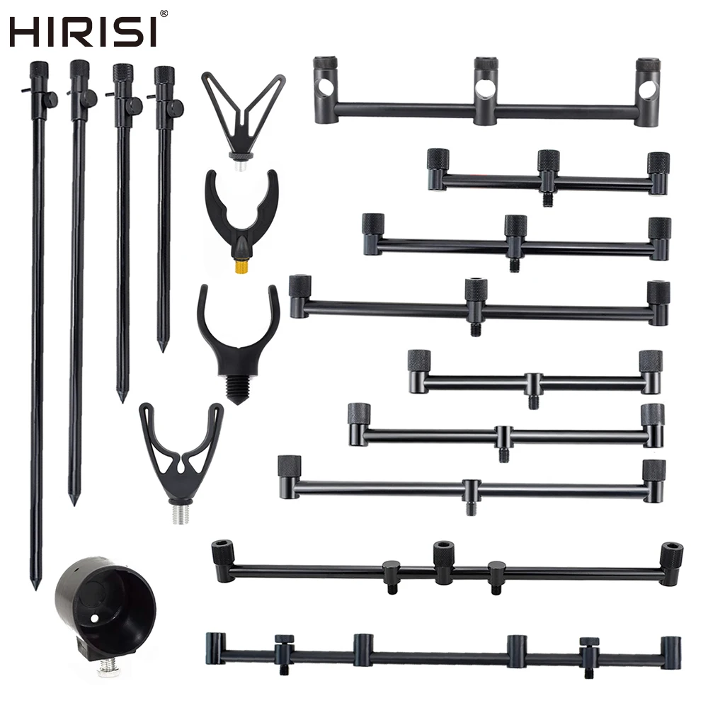 Support cannes pêche carpe Hirisi rod pod avec buzz bar - repose cannes réglable accessoire banc