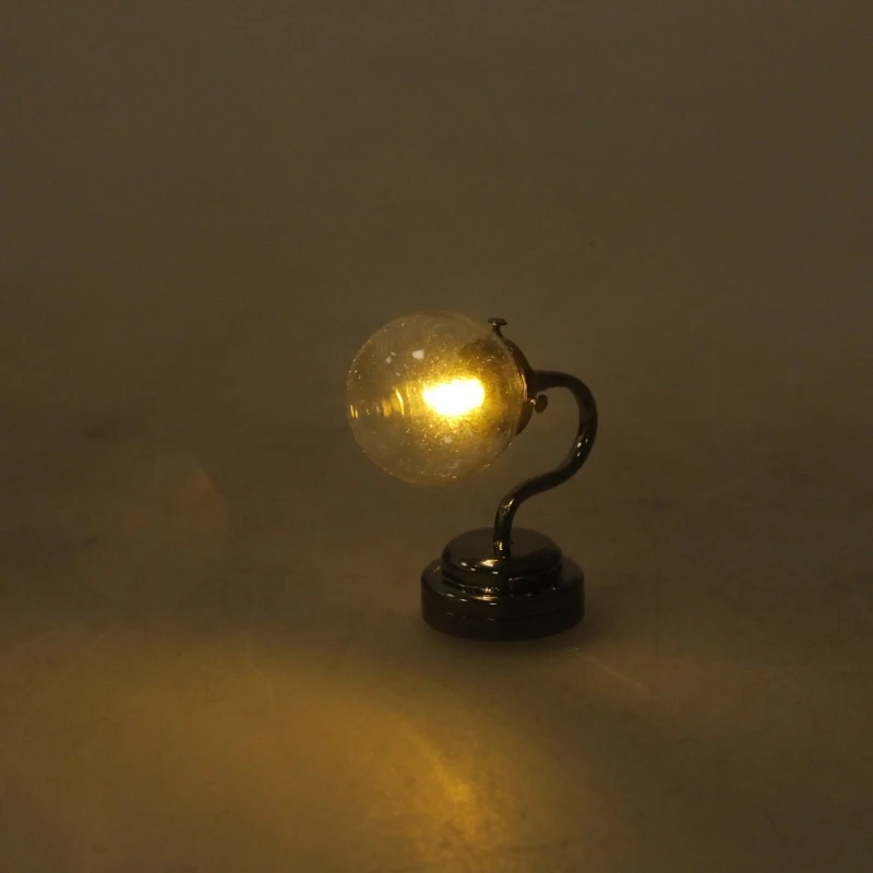 1:12 Scale Dollhouse Mini Table Lamp Modern Furniture Model Miniature Bedside Reading Lamp Toys Doll House Room Light Decor