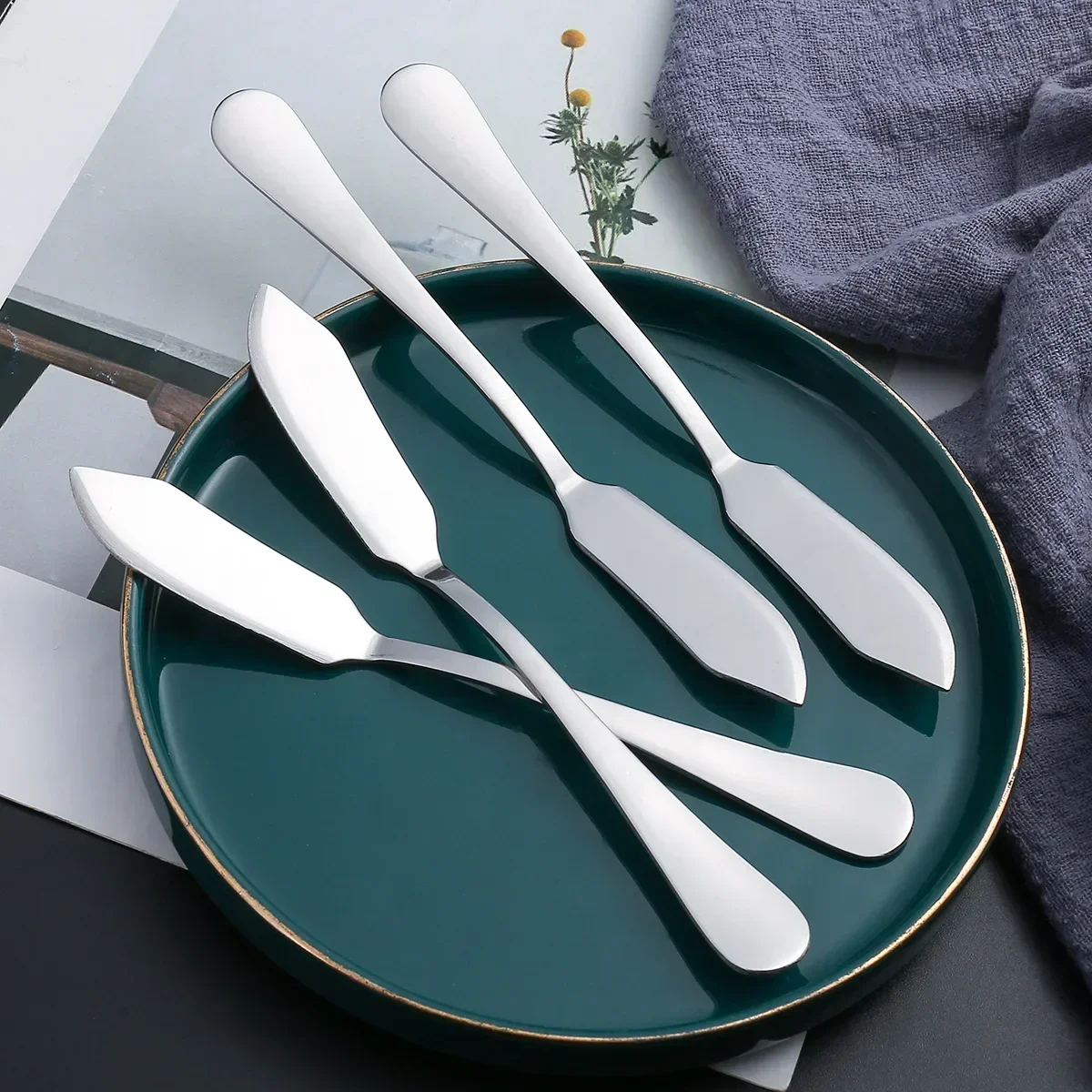 304 Stainless Steel Butter Knife Kitchen Cheese Knife Dessert Tools Jam Spreader Utensil Cutlery Kichen Cheese Tool
