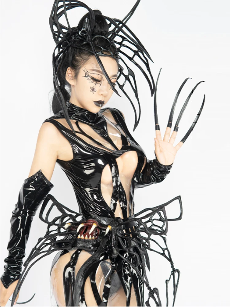 

Halloween Festival Rave Outfit Spider Cosplay Clothes Sexy Bodysuit Creative Stage Costume Nightclub Theme Gogo Dancewear DB4301