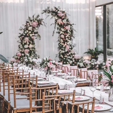  2PCS Artificial Flower Plant Rattan Stand Welcome Balloon Arch Wedding Props Metal Backdrop Baptism Stage Background Decoration 